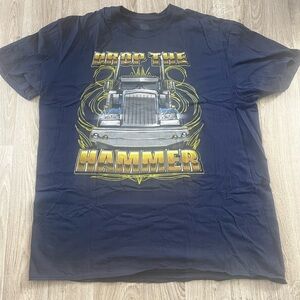 Brisco Brands Drop The Hammer Graphic Truck Driver T-Shirt Men’s 2XL Blue